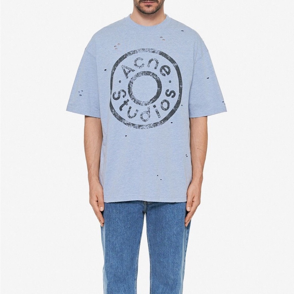 Acne Studios Light Blue Distressed Tee